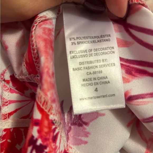 Mario Serrani Italy ladies Shift Dress Size 4 Great Condition Red/Pink floral - Picture 4 of 11